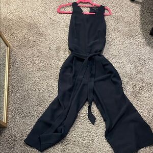 Sleek Navy Sleeveless Wide-Leg Jumpsuit with Belt